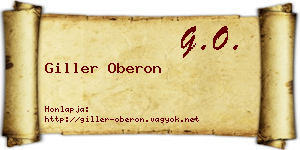 Giller Oberon névjegykártya